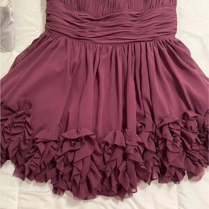Elegant Mauve/Plum Ruffled Dress